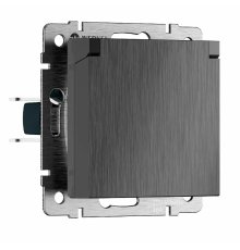 Розетка с защитной крышкой и шторками Werkel W1171204 4690389213076 a069599