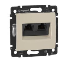 Розетка компьютерная 2хRJ45 Legrand Valena 5e кат UTP с захватами слоновая кость 774131