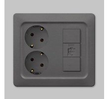 Розетка з/к 220В + компьютерная CAT5 (Rj45) SHIN DONG-A Bega WBW-5749-ANT