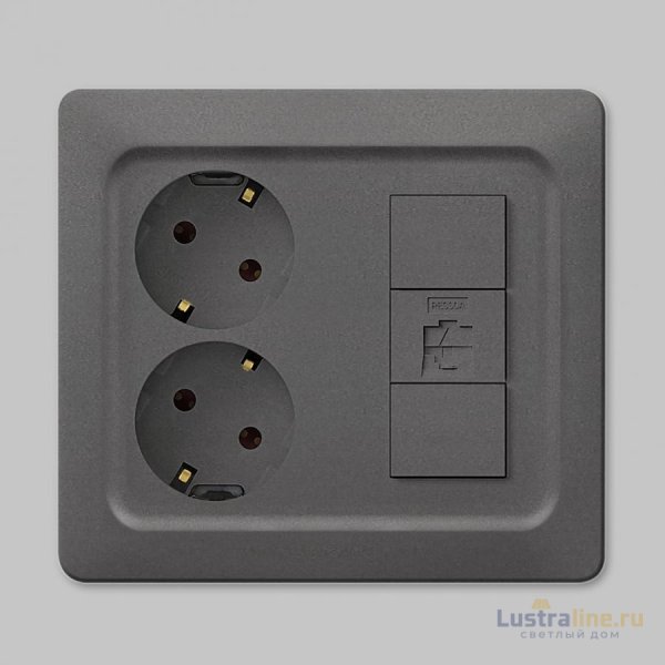 Розетка з/к 220В + компьютерная CAT5 (Rj45) SHIN DONG-A Bega WBW-5749-ANT