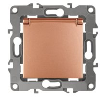 Розетка 2P+E Schuko со шторками с крышкой Эра 12-2103-14 Б0019329