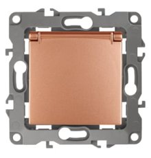 Розетка 2P+E Schuko со шторками с крышкой Эра 12-2103-14 Б0019329