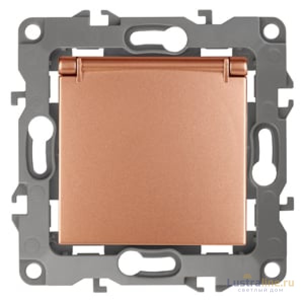 Розетка 2P+E Schuko со шторками с крышкой Эра 12-2103-14 Б0019329