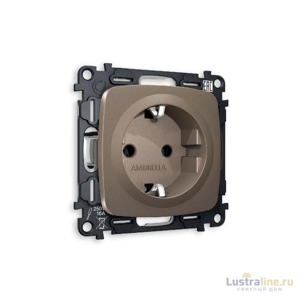 Комплект механизма розетки с/з на винтовых зажимах Ambrella Volt Omega MO636010