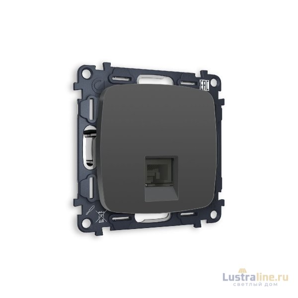 Комплект механизма компьютерной розетки RJ-45(8P8C) CAT6 со шторкой Ambrella Volt Omega MO912010