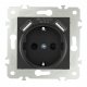 Розетка с заземлением, шторками + USB Arte Milano 203.47-1.black