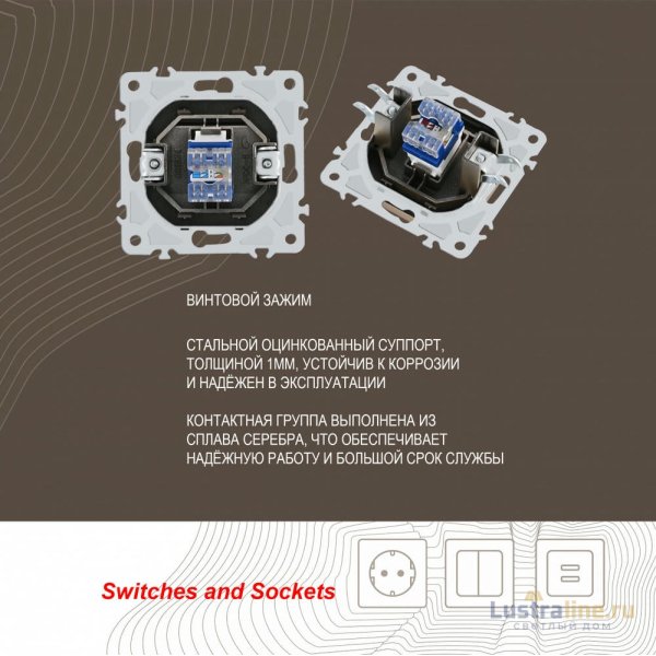 Розетка RJ45 Arte Milano 206.45-1.shampan