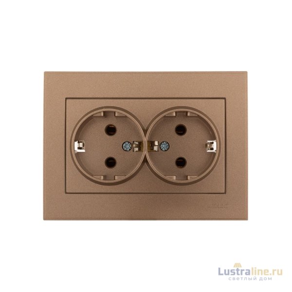 Розетка двойная с/з Lezard Rain 703-3131-127
