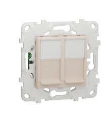 Розетка компьютерная RJ45X2 Schneider Electric Unica New Cat. 5е UTP NU542044