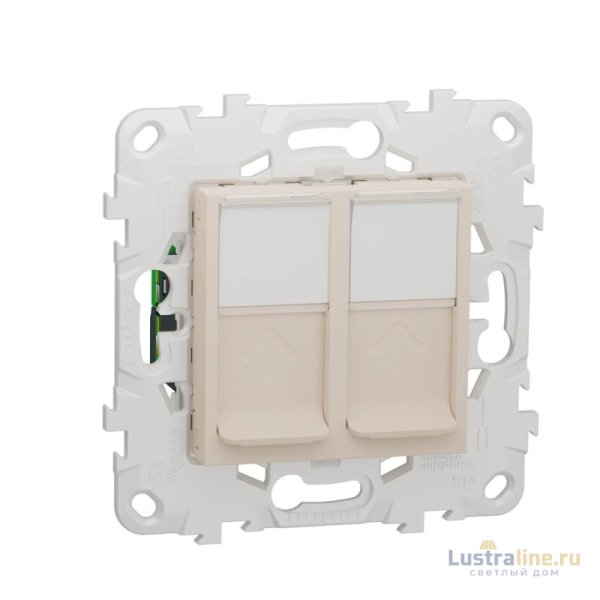 Розетка компьютерная RJ45X2 Schneider Electric Unica New Cat. 5е UTP NU542044