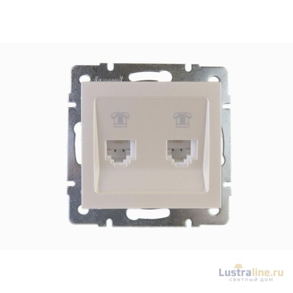 Розетка телефонная двойная евро Lezard Rain 703-3088-138