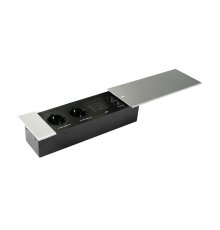 Блок розеток JX (Slide Top) (2 секции RJ-45 + 2 USB с кабелем питания) Mebax 00-00002890