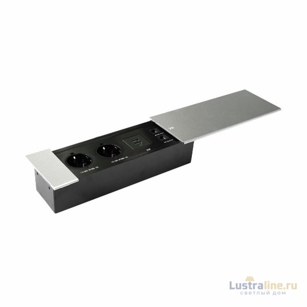 Блок розеток JX (Slide Top) (2 секции RJ-45 + 2 USB с кабелем питания) Mebax 00-00002890