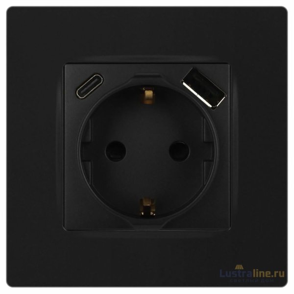 Розетка со шторками с USB type-A+C Эра 12-4108-05 Б0067707