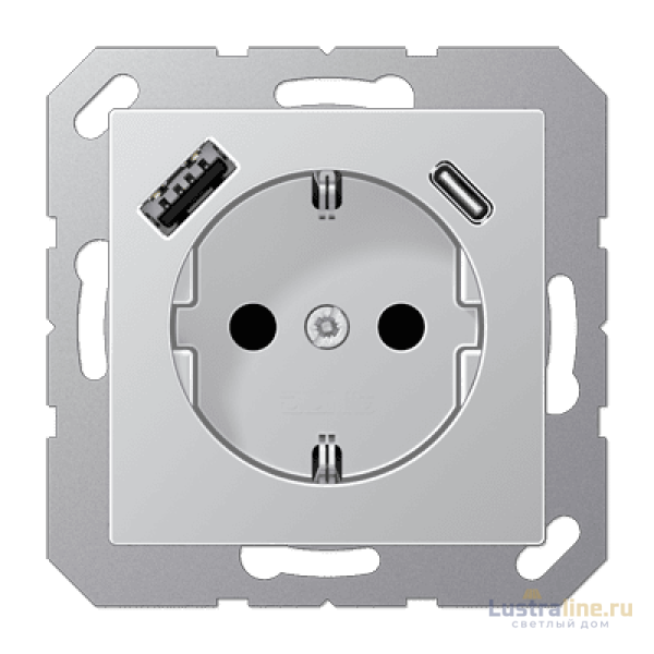Розетка 2K+З USB Typ AC Jung A1520-15CAAL