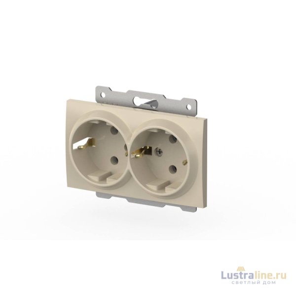 Розетка двухместная с заземлением ELBI Zena Vega 609-010300-907