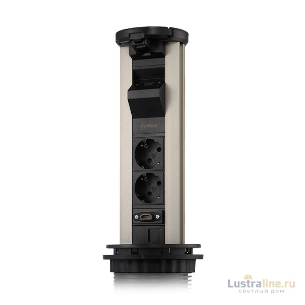 Блок розеток 12J (2 секции, USB type A+C + RJ45 + HDMI) беспроводная зарядка Mebax 00-00002597