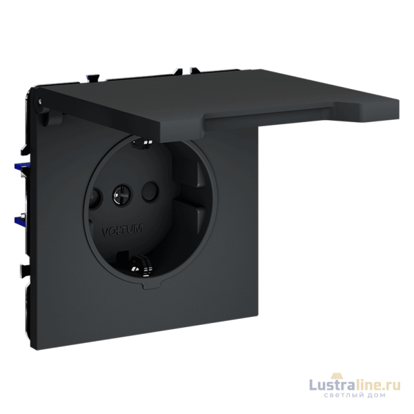 Розетка с защитными шторками и крышкой Voltum S70 VLS040307