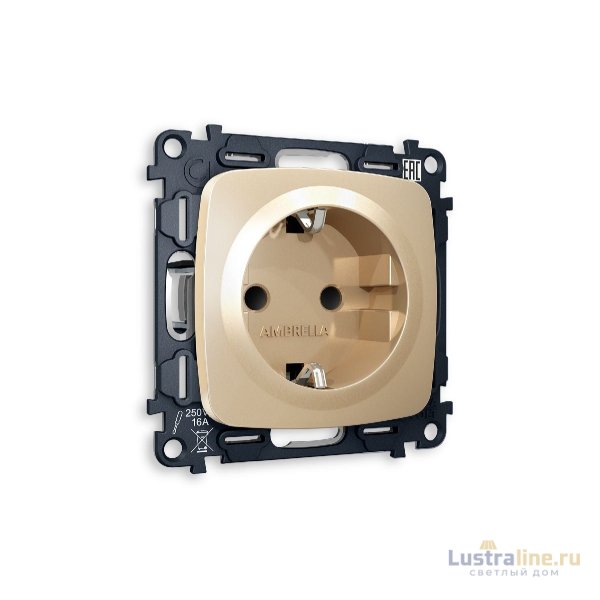 Комплект механизма розетки с/з со шторками Ambrella Volt Omega MO607010