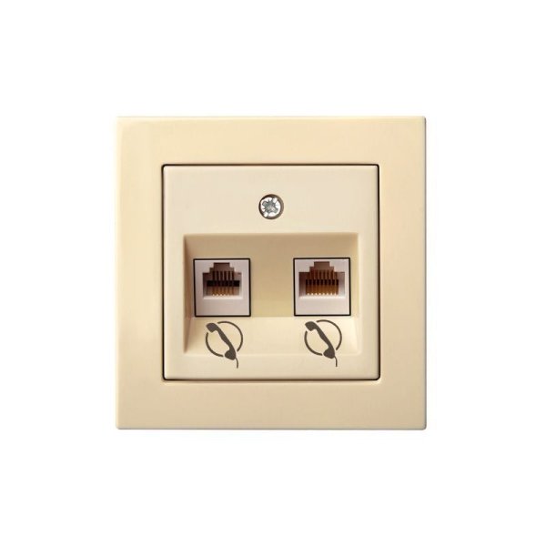 Розетка телефонная двойная (2хRJ11) Liregus Epsilon 28-081