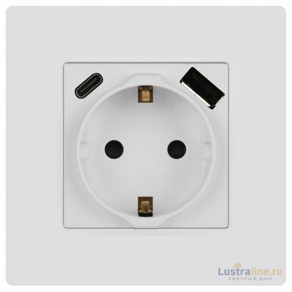 Розетка со шторками с USB type-A+C Эра 12-4108-01М Б0067711