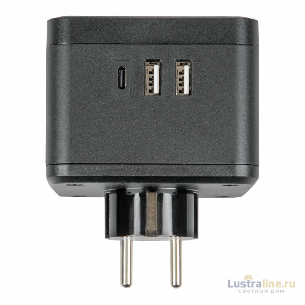 Разветвитель сетевой с выключателем Uniel S-GES2-16SBUC BLACK UL-00011246