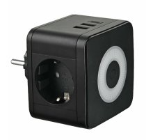 Разветвитель сетевой с выключателем Uniel S-GES2-16SBUC BLACK UL-00011246