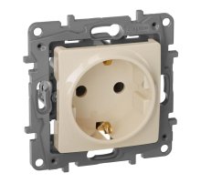 Розетка 2К+З Legrand Etika 16A 250V с/з винтовой зажим немецкий стандарт слоновая кость 672321
