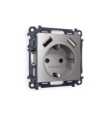 Комплект механизма розетки 2USB A+A 18W (быстрая зарядка) с/з Ambrella Volt Alfa MA509010