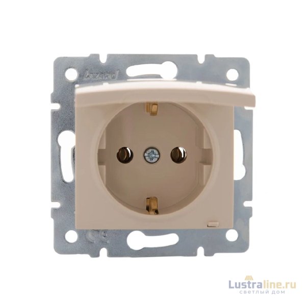 Розетка с/з с крышкой Lezard Karina 707-0388-123B