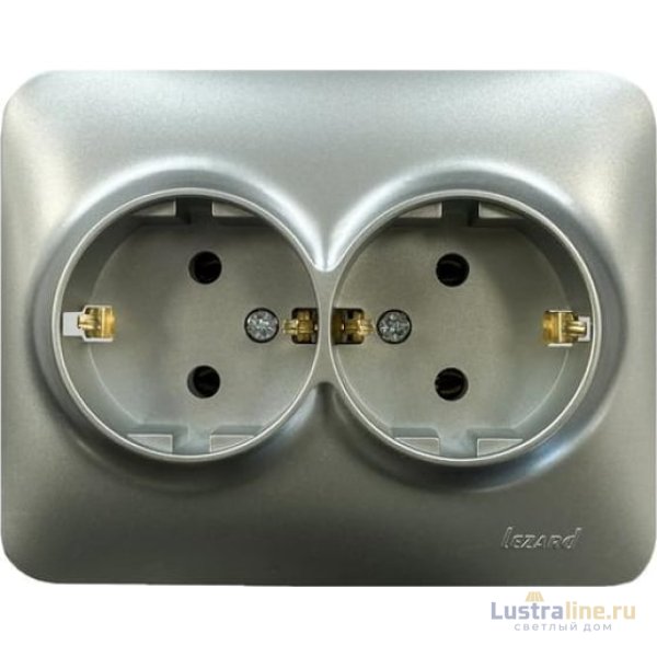 Розетка двойная с/з Lezard Karina Life 708-4300-127B