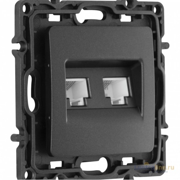 Розетка телефонная RJ11 + компьютерная RJ45 Arte Milano 217.44-1.black