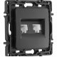 Розетка телефонная RJ11 + компьютерная RJ45 Arte Milano 217.44-1.black