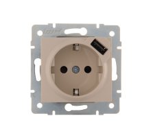 Розетка с/з + USB Lezard Karina 707-0388-181
