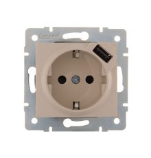 Розетка с/з + USB Lezard Karina 707-0388-181