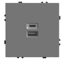 Розетка 2-местная USB + Type C Stekker Эмили RST10-5115-10 49957
