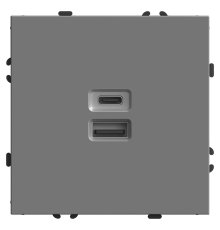 Розетка 2-местная USB + Type C Stekker Эмили RST10-5115-10 49957