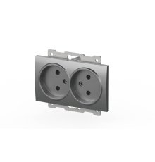 Розетка двухместная без заземления ELBI Zena Vega 609-011000-908
