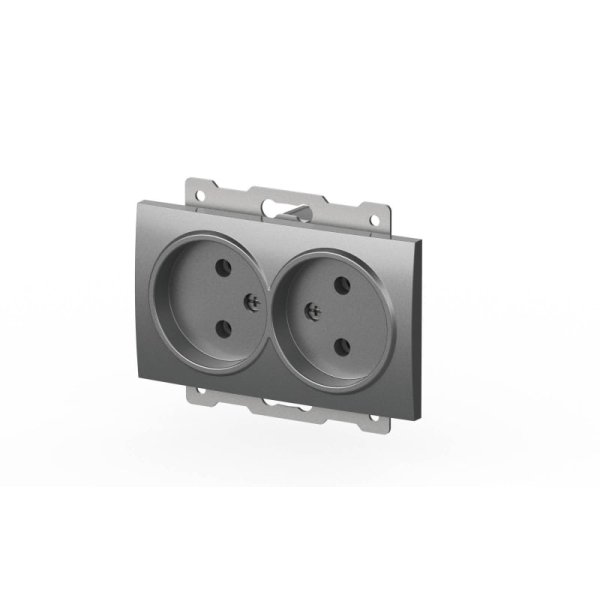 Розетка двухместная без заземления ELBI Zena Vega 609-011000-908