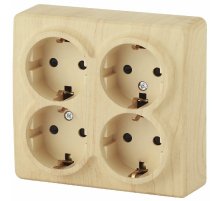 Розетка 2P+E Schuko со шторками Эра 11-2211-11 Б0020711