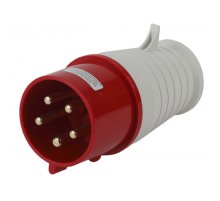 Вилка ЭРА V-32-3P-PE-N-IP44 переносная 025 3Р+РЕ+N 32А 380В IP44 Б0032854