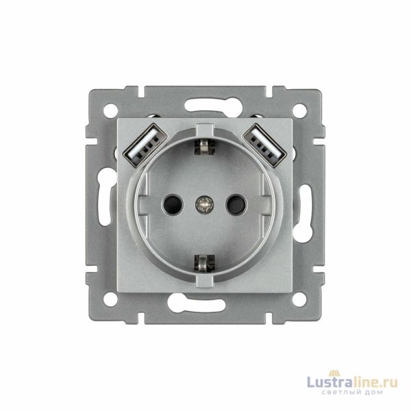 Механизм розетки с USB зарядкой Arlight SCT-MUAA-PL-GR-V (250V, 16A) 049820