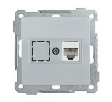 Розетка телефонная Rj45 Cat3 Mono Electric Despina-Larissa серебро 500-002125-124