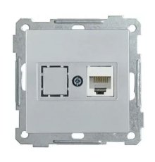 Розетка телефонная Rj45 Cat3 Mono Electric Despina-Larissa серебро 500-002125-124