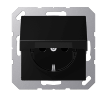 Розетка Schuko с крышкой Jung A1520BFKLSWM