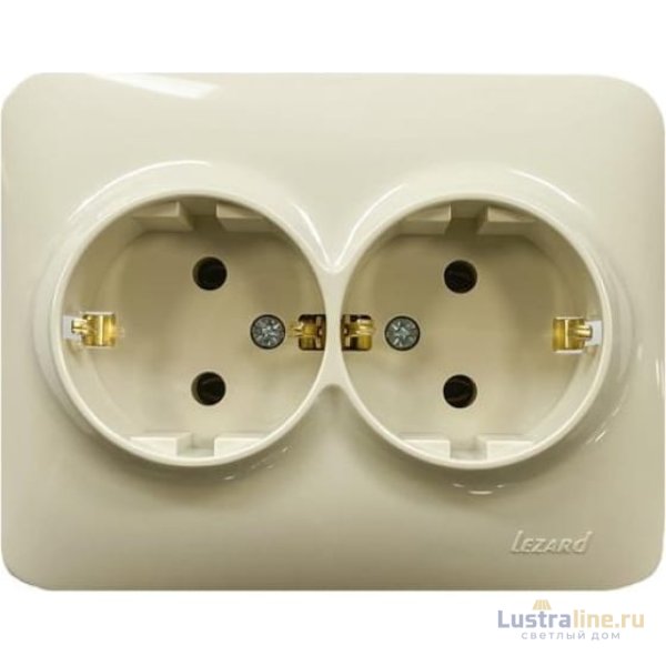 Розетка двойная с/з Lezard Karina Life 708-0300-127B