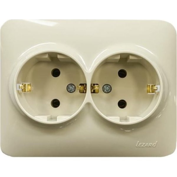 Розетка двойная с/з Lezard Karina Life 708-0300-127B