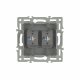 Механизм компьютерной розетки двойной Arlight SCT-MPC2-PL-GR (RJ-45, CAT6) 045338