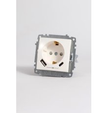 Розетка с/з зарядка (Type C+USB) ELBI Zena Vega 609-010200-334