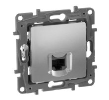 Розетка компьютерная RJ45 Legrand Etika 6 кат UTP алюминий 672453